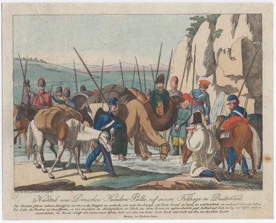 1814年頃、ドイツで休んでいるドンコサック 作： Christian Gottfried Heinrich Geissler