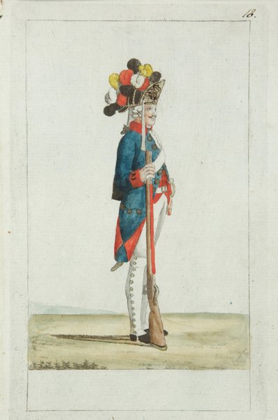 プレオブラジェンスキー連隊のグレナディア、1793 作： Christian Gottfried Heinrich Geissler