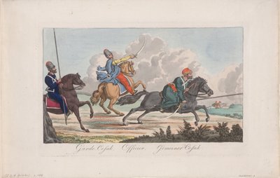 ライフガードコサック、オフィサー、コサック 作： Christian Gottfried Heinrich Geissler