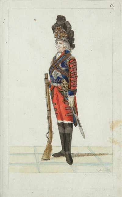 ライフガード騎兵連隊の役員、1793年 作： Christian Gottfried Heinrich Geissler