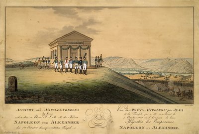 ナポレオンとアレクサンドル1世のイエナの戦場への訪問、1808年 作： Christian Gottfried Heinrich Geissler