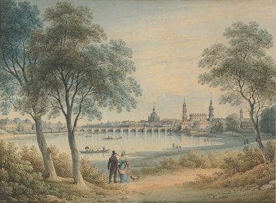 ドレスデンの西側からの眺め、1833 年。 作： Christian Gottlob Hammer