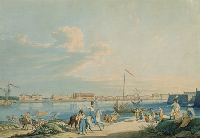 大理石宮殿とサンクトペテルブルクのピーター＆ポール要塞の北側の景色（WCで彫刻） 作： Christian Gottlob Hammer