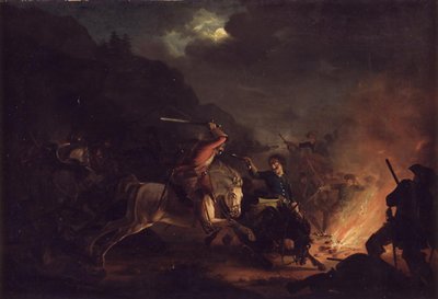 ノルウェー騎兵とスウェーデン騎兵の夜の小競り合い 作： Christian Holm