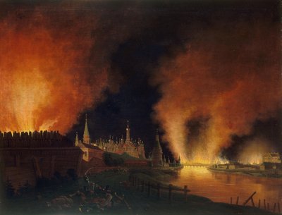 1812年9月15日のモスクワの火災1812年から1817年のモスクワのフランス人。 作： Christian Johann Oldendorp