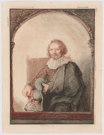 肘掛け椅子に座る男の肖像（オランダとフランスの著名な画家による模写画集より 作： Christian Josi