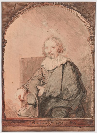 肘掛け椅子に座る男の肖像（オランダとフランスの著名な画家による模写画集より 作： Christian Josi