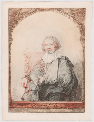 肘掛け椅子に座る男の肖像（オランダとフランスの著名な画家による模写画集より 作： Christian Josi