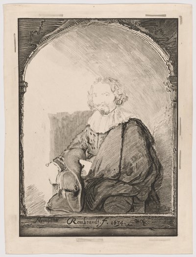 肘掛け椅子に座る男の肖像（オランダとフランスの著名な画家による模写画集より 作： Christian Josi