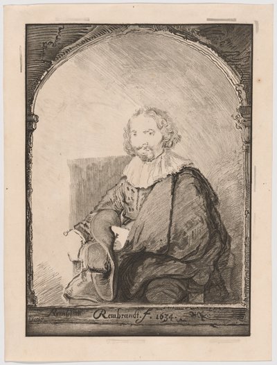 肘掛け椅子に座る男の肖像（オランダとフランスの著名な画家による模写画集より 作： Christian Josi
