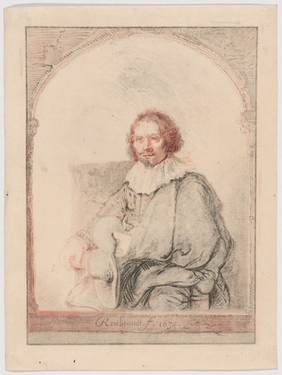 肘掛け椅子に座る男の肖像（オランダとフランスの著名な画家による模写画集より 作： Christian Josi