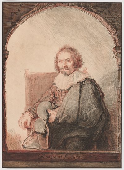 肘掛け椅子に座る男の肖像（オランダとフランスの著名な画家による模写画集より 作： Christian Josi