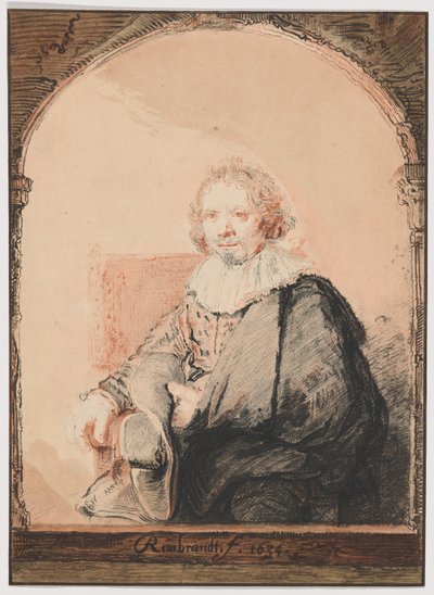 肘掛け椅子に座る男の肖像（オランダとフランスの著名な画家による模写画集より 作： Christian Josi