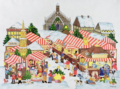 クリストキンドルマーケット、ニュルンベルク、1987（紙にトイレ） 作： Christian Kaempf
