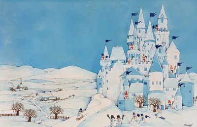 雪だるま城、1997（紙にトイレ） 作： Christian Kaempf
