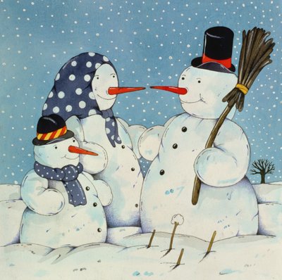 雪だるま家族、1997（紙にトイレ） 作： Christian Kaempf