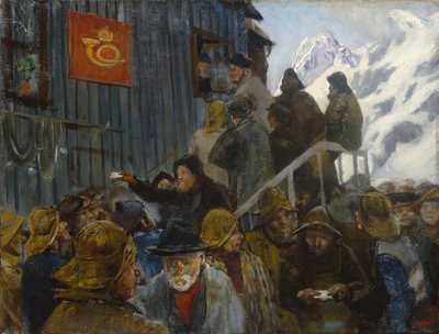 郵便の到着（キャンバスに油彩） 作： Christian Krohg