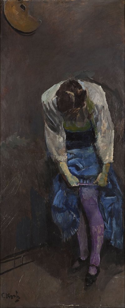 ガーターを縛る少女 作： Christian Krohg