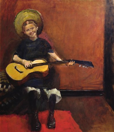 ギターを持つ少女 作： Christian Krohg