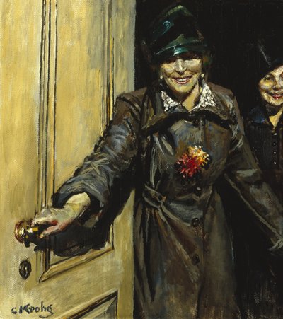 来ました（キャンバスに油彩） 作： Christian Krohg