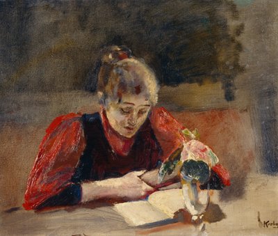 座って読む小田 作： Christian Krohg