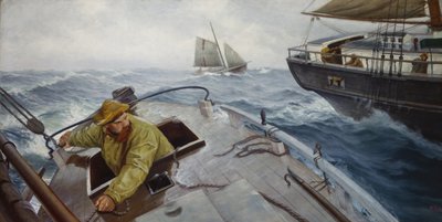 荒天のパイロット（キャンバスに油彩） 作： Christian Krohg
