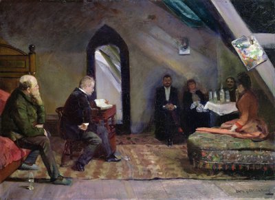 スタジオで読書 作： Christian Krohg