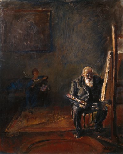 イーゼルによる自画像 作： Christian Krohg