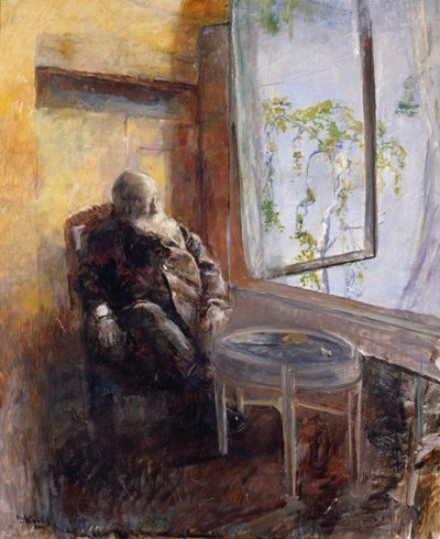 窓辺の自画像 作： Christian Krohg