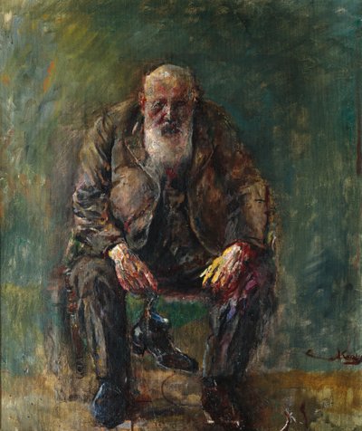 ブーツを履いた自画像、1920年頃 作： Christian Krohg