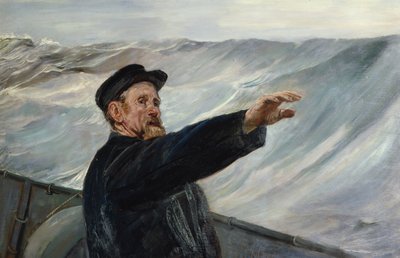 嵐（キャンバスに油彩） 作： Christian Krohg