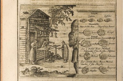 マスコビーの大公と王様への旅行からマスコビーのイラストのお金と貿易 作： Christian Lorenzen Rothgiesser