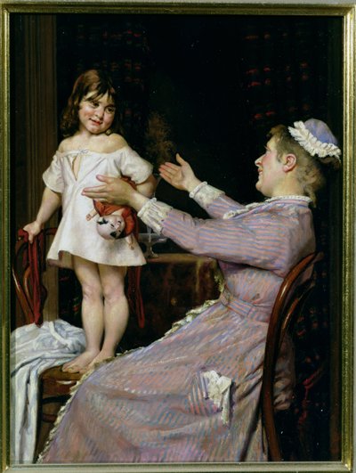 人形と彼女の看護婦の少女1896 作： Christian Pram Henningsen