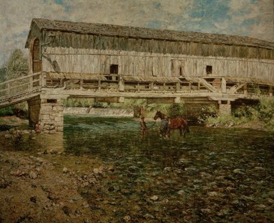 ワイマール近郊のブッフファートにある屋根付きのイルム橋 作： Christian Rohlfs