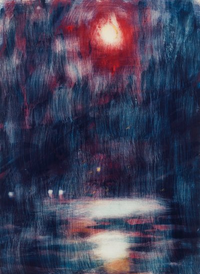 マッジョーレ湖の月明かり; Mondschein am LakeMaggiore 作： Christian Rohlfs