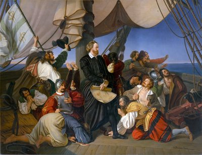 クリストフ・コロンブはアメリカを発見した」ルーベン・クリスチャン（1805-1875）の絵画 - 油彩・キャンバス - プラハ国立美術館 作： Christian Ruben