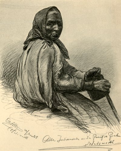 年配のネイティブ アメリカンの女性、ワズワース、ネバダ州、アメリカ合衆国、1898 年。 作： Christian Wilhelm Allers
