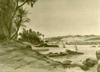 1898年、エジプト、ナイル川のフェルッカ。 作： Christian Wilhelm Allers