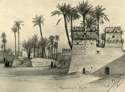ナガダ、エジプト、1898 年の住宅。 作： Christian Wilhelm Allers