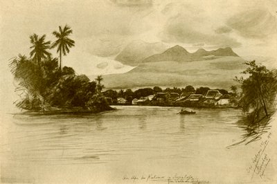 カリ マス川、スルバヤ、ジャワ、1898 年。 作： Christian Wilhelm Allers