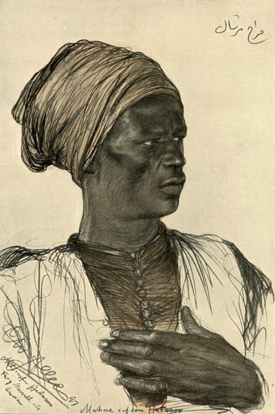 蒸気船「ハタソー」に乗船する男性、エジプト、1898年。 作： Christian Wilhelm Allers