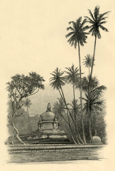 Natha Dewale Shrine、キャンディ、セイロン、1898年。 作： Christian Wilhelm Allers