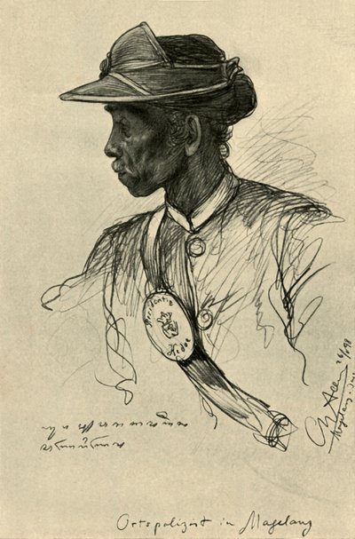 警官、マガラン、ジャワ、1898年。 作： Christian Wilhelm Allers