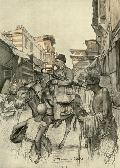 カイロの通り、1898 年。 作： Christian Wilhelm Allers