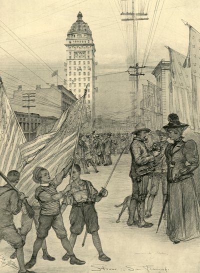 1898年、アメリカ、サンフランシスコの街並み。 作： Christian Wilhelm Allers