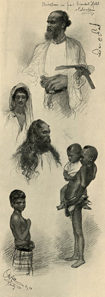 人々の研究、セイロン、1898年。 作： Christian Wilhelm Allers