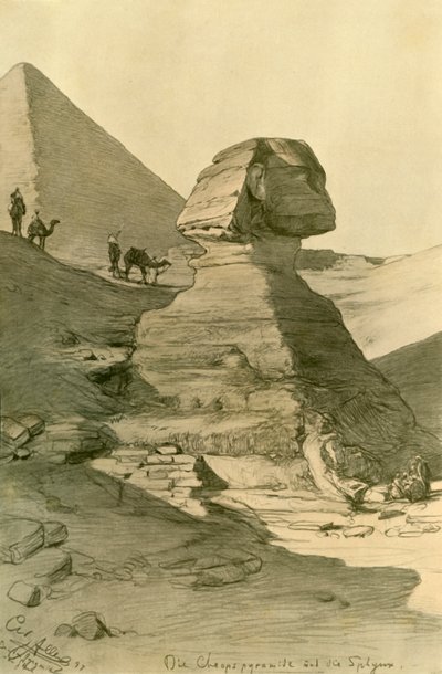 クフ王のピラミッドとスフィンクス、1898 年。 作： Christian Wilhelm Allers