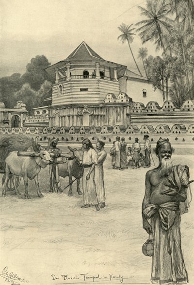 歯の神殿、キャンディ、セイロン、1898年。 作： Christian Wilhelm Allers