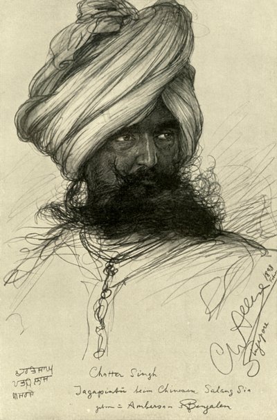 Watchman Chatter Singh、シンガポール、1898年。 作： Christian Wilhelm Allers