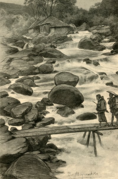 1898年、宮ノ下の滝。 作： Christian Wilhelm Allers